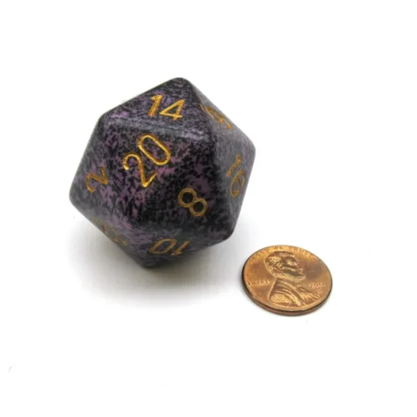 34mm Large D20 Speckled Chessex Dice, 1 Die - Hurricane - Your Source for Gaming Essentials New