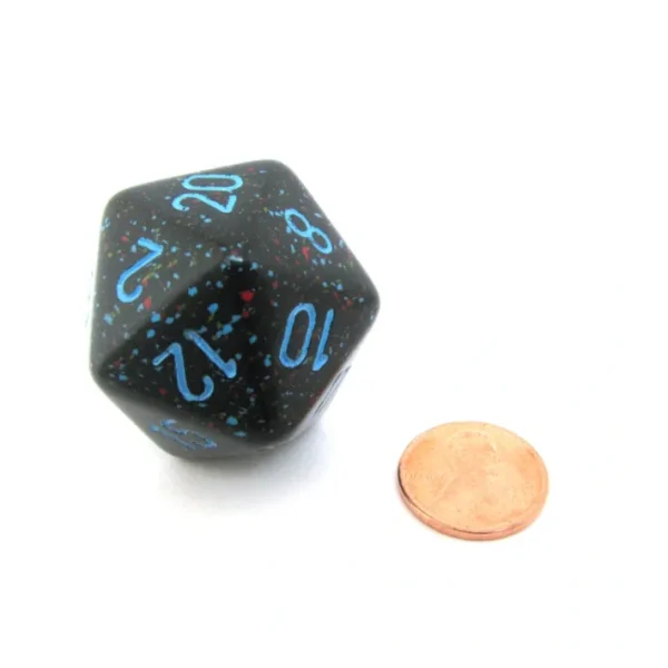 34mm Large 20-Sided D20 Speckled Chessex Dice, 1 Die - Blue Stars - Your Source for Gaming Essentials Best