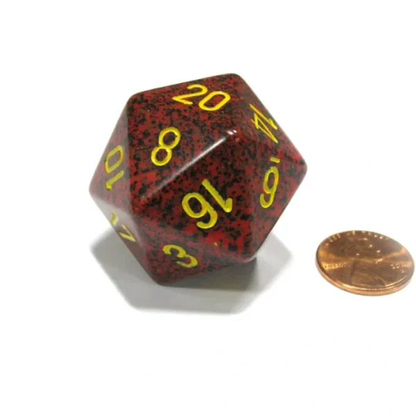 34mm Large 20-Sided D20 Speckled Chessex Dice, 1 Die - Mercury - Your Source for Gaming Essentials Sale