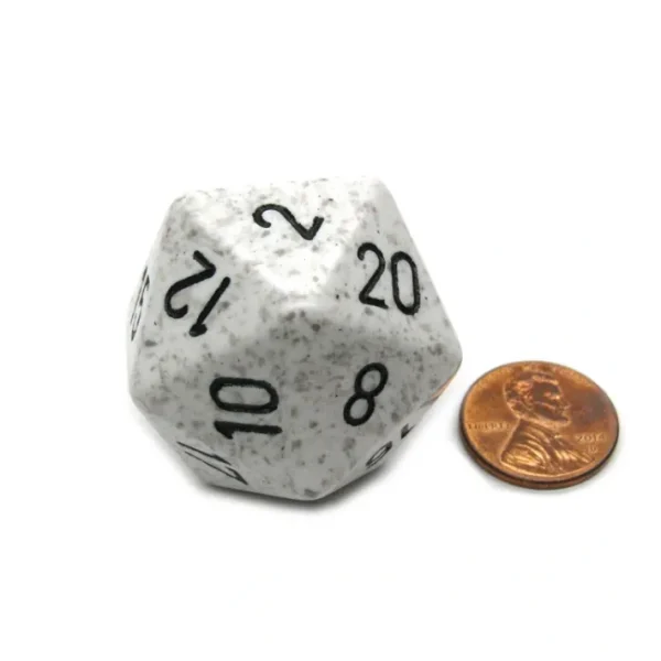 34mm Large 20-Sided D20 Speckled Chessex Dice, 1 Die - Arctic Camo - Your Source for Gaming Essentials Sale