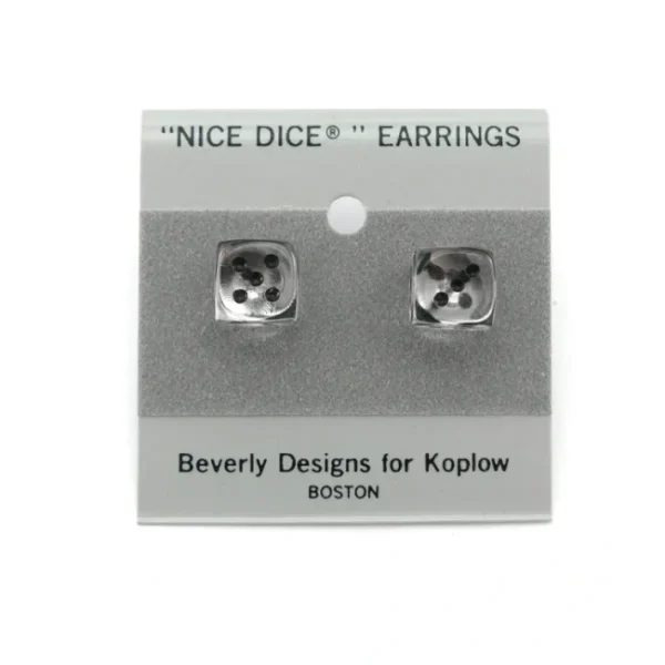 10mm Post Stud Dice Earrings - Transparent Clear with Black Pips - Your Source for Gaming Essentials Best