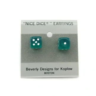 10mm Post Stud Dice Earrings - Transparent Green with White Pips - Your Source for Gaming Essentials Discount