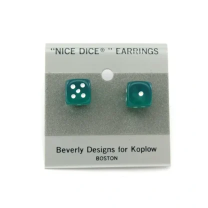 10mm Post Stud Dice Earrings - Transparent Green with White Pips - Your Source for Gaming Essentials Discount