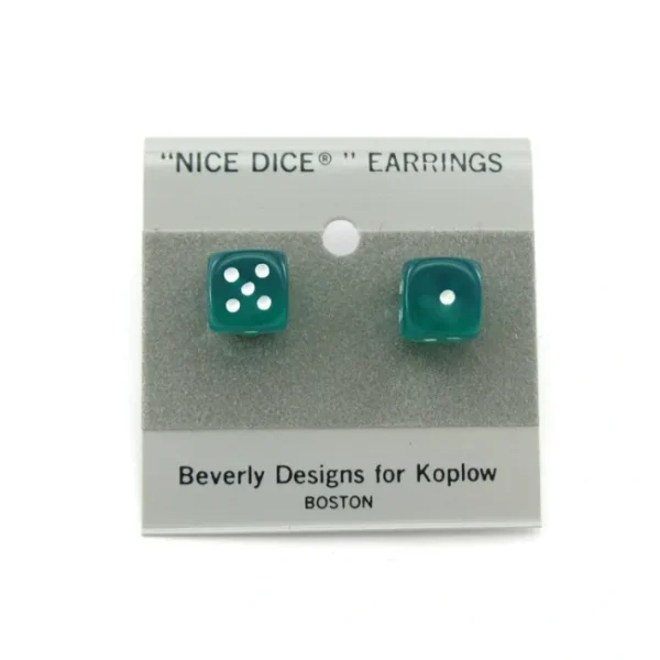 10mm Post Stud Dice Earrings - Transparent Green with White Pips - Your Source for Gaming Essentials Discount