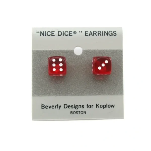 10mm Post Stud Dice Earrings - Transparent Red with White Pips - Your Source for Gaming Essentials Shop