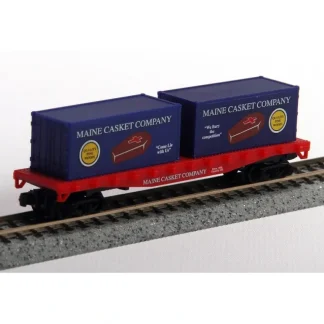 Trains | Model Power 490-84050 50' Flatcar w/Metal Wheels & 2 Containers Maine Casket - Your Source for Gaming Essentials