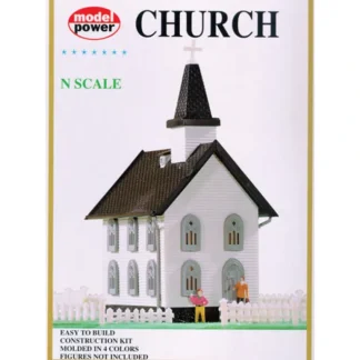 Trains | Model Power 1575 Church kit w/fence & gras - Your Source for Gaming Essentials
