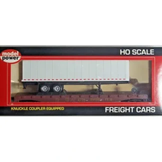 Trains | Model Power 98362 HO SF/Unlettered 50' Flatcar W/40' Trailer W/Knuckle Couplers - Your Source for Gaming Essentials