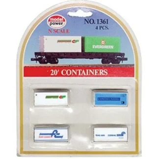 Trains | Model Power 1361 2N Scale 20' Containers Assortment (4 pieces) - Your Source for Gaming Essentials