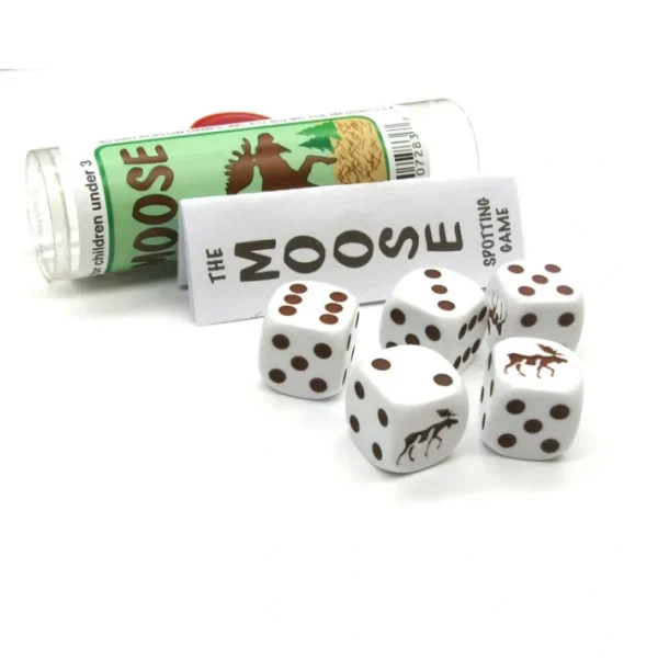 Moose Dice Game 5 Dice Set with Travel Tube and Instructions - Your Source for Gaming Essentials New