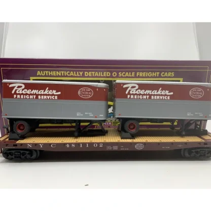 Trains | MTH 20-98695 New York Central Flat Car #481102 with 2 PUP Trailers - Your Source for Gaming Essentials