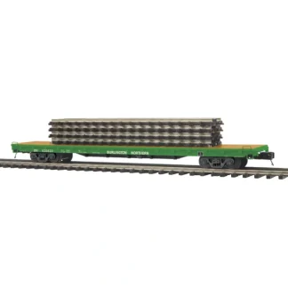 Trains | MTH 2095144 O Burlington Northern 60' Flat Car with 4 ScaleTrax 10" Straights - Your Source for Gaming Essentials