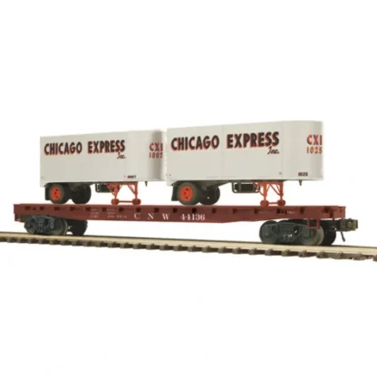 Trains | MTH 20-98881 O CNW Flatcar with 2 PUP Trailers - Your Source for Gaming Essentials