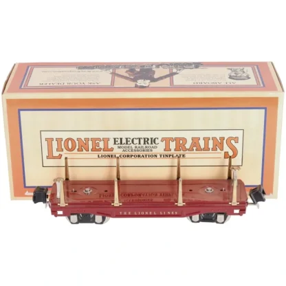 Trains | MTH 11-70018 O Gauge No.2811 Maroon Tinplate Flatcar with Stakes - Your Source for Gaming Essentials