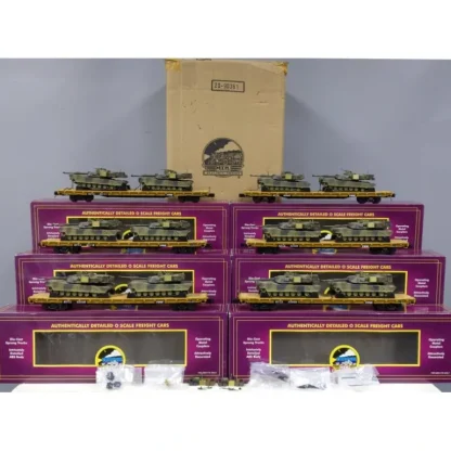 Trains | MTH 20-90361 O Gauge TTX 60' Flat Cars w/Abrams M1a Tank Loads 6-Car Set EX/Box - Your Source for Gaming Essentials