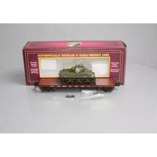 Trains | MTH 20-98741 50-TON 41' Wood Flat Car w/Sherman Tank - Your Source for Gaming Essentials