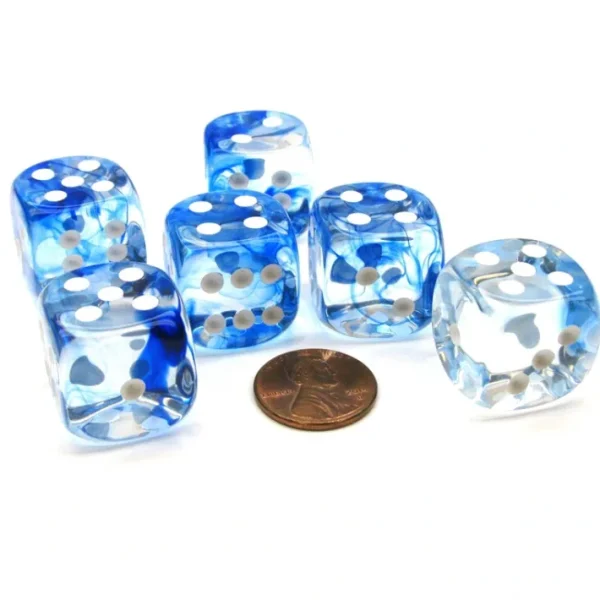 Nebula 20mm Big D6 Chessex Dice, 6 Pieces - Dark Blue with White Pips - Your Source for Gaming Essentials Best Sale