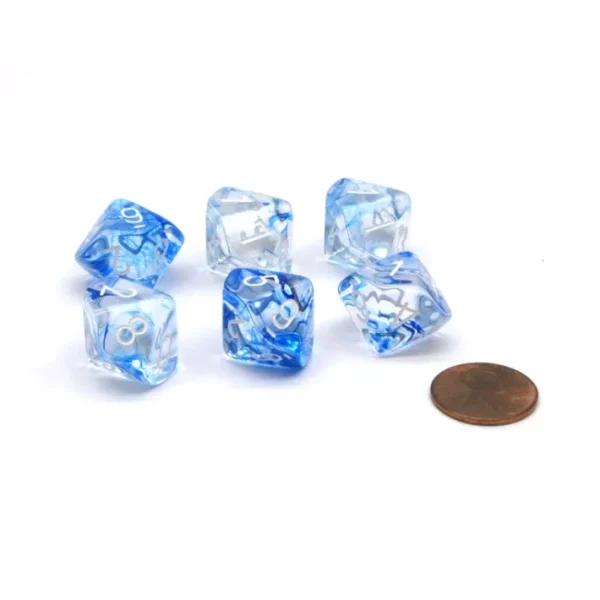 Nebula 16mm D10 (0-9) Chessex Dice, 6 Pieces - Dark Blue with White Numbers - Your Source for Gaming Essentials Shop