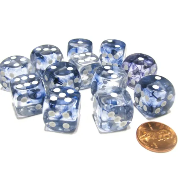 Nebula 16mm D6 Chessex Dice Block (12 Dice) - Black with White Pips - Your Source for Gaming Essentials Discount