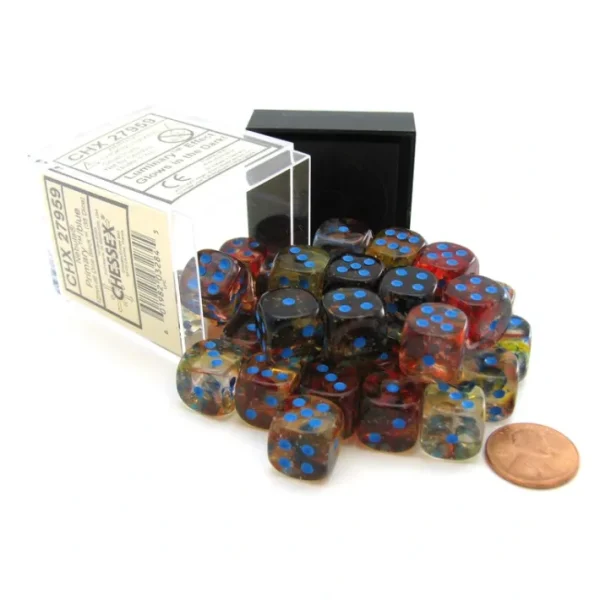 Nebula 12mm D6 Dice Block (36 Dice) - Primary with Blue Pips - Your Source for Gaming Essentials Discount