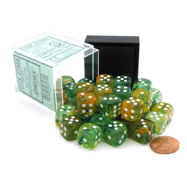 Nebula 12mm D6 Dice Block (36 Dice) - Spring with White Pips - Your Source for Gaming Essentials Hot