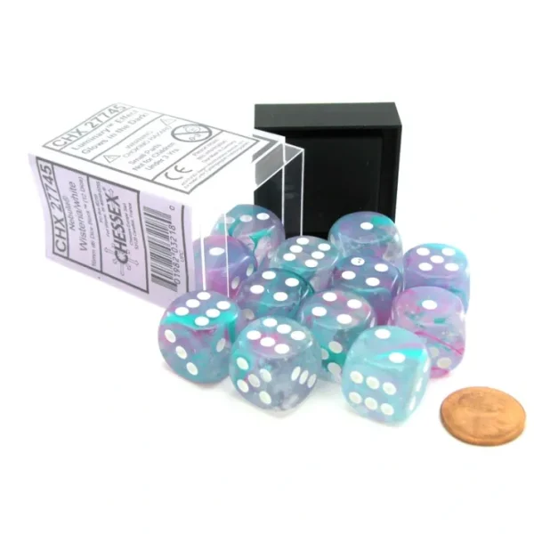 Nebula 16mm D6 Dice Block (12 Dice) - Wisteria with White Pips - Your Source for Gaming Essentials Hot