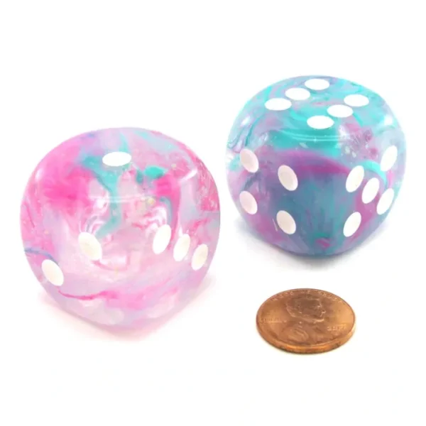 Nebula 30mm Large D6 Dice, 2 Pieces - Wisteria with White Pips - Your Source for Gaming Essentials Online