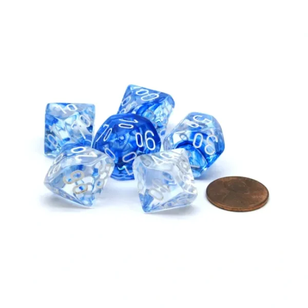 Nebula 16mm Tens D10 (00-90) Dice, 6 Pieces - Dark Blue with White Numbers - Your Source for Gaming Essentials Sale