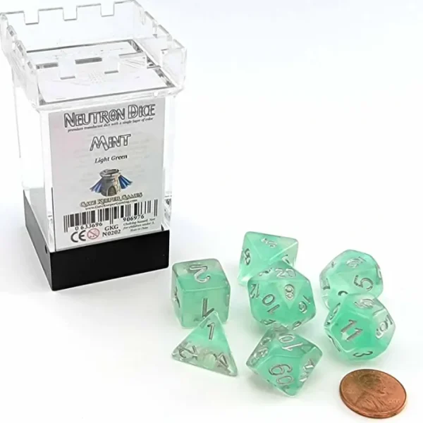 Neutron Dice 7 Piece Polyhedral DnD Dice Set - Mint - Your Source for Gaming Essentials New