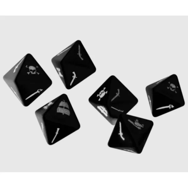 Oak & Iron Dice Set, 6 D8 Dice with Pirate Symbols - Your Source for Gaming Essentials Discount