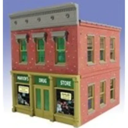 Trains | OGR 822 O Ameri-Towne Marvin's Drug Store 6" x 6" Footprint Building Kit - Your Source for Gaming Essentials