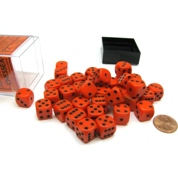 Opaque 12mm D6 Chessex Dice Block (36 Die) - Orange with Black Pips - Your Source for Gaming Essentials Sale