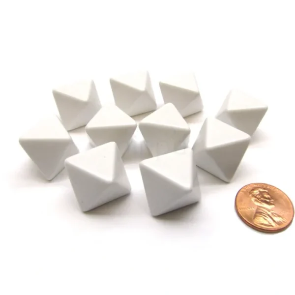 Opaque Polyhedral Bag Of 10 Blank White 15mm D8 Chessex Dice - Your Source for Gaming Essentials Best