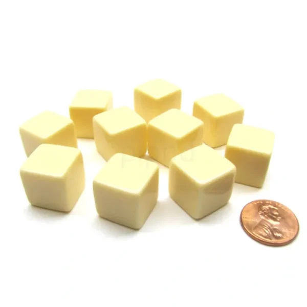 Opaque Polyhedral Bag Of 10 Blank Ivory 16mm D6 Chessex Dice - Your Source for Gaming Essentials Online