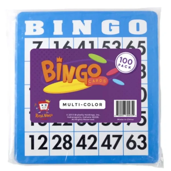 Pack of 100 Bingo Cards - 25 Each of Red, Green, Blue, Black - Your Source for Gaming Essentials Store