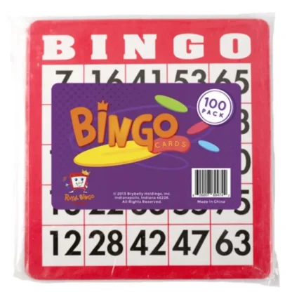 Pack of 100 Bingo Cards - Red - Your Source for Gaming Essentials Cheap