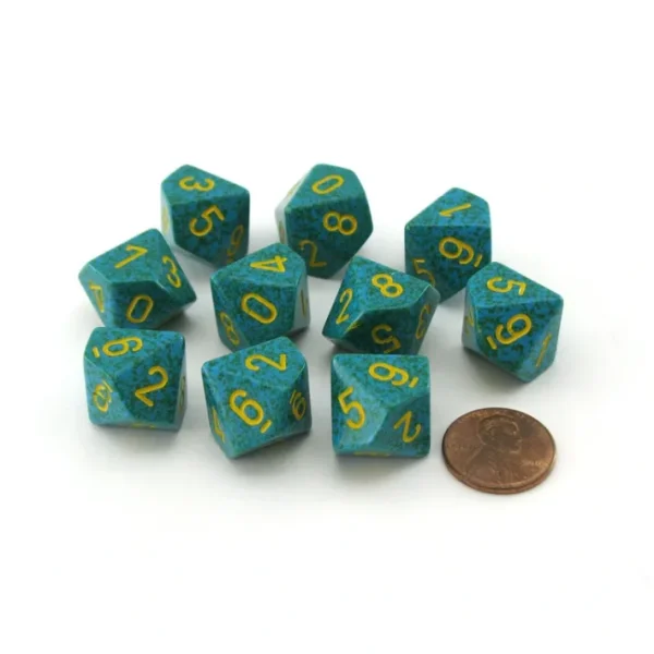 Pack of 10 Chessex 10 Sided d10 Dice - Speckled Primula - Your Source for Gaming Essentials Fashion
