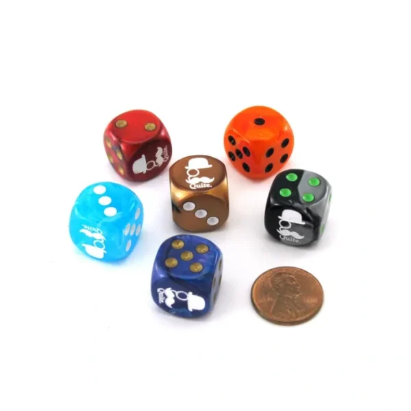 Pack of 6 Chessex Custom Engraved 16mm D6 Assorted Style Funny Meme Dice - Quite - Your Source for Gaming Essentials Cheap