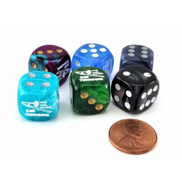 Pack of 6 Chessex Custom Engraved 16mm D6 Assorted Style Dice - Sad Trombone - Your Source for Gaming Essentials Best Sale