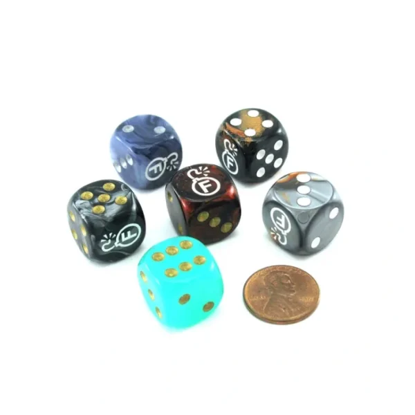 Pack of 6 Custom Engraved 16mm D6 Assorted Style Funny Meme Dice - F-Bomb - Your Source for Gaming Essentials Clearance