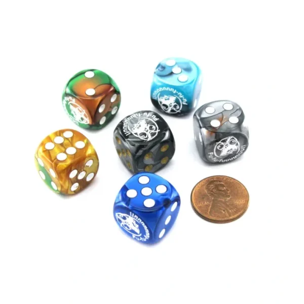 Pack of 6 Custom Engraved 16mm D6 Assorted Style Funny Meme Dice - F-U-U-U-U-U - Your Source for Gaming Essentials New