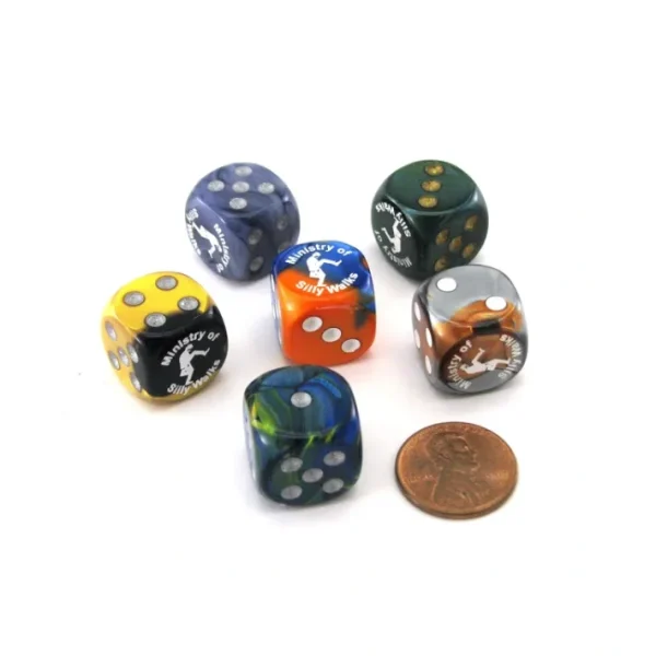 Pack of 6 Custom Engraved 16mm D6 Assorted Style Funny Meme Dice - Sillywalks - Your Source for Gaming Essentials Hot