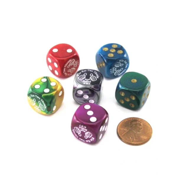 Pack of 6 Custom Engraved 16mm D6 Assorted Style Funny Meme Dice - Two Thumbs - Your Source for Gaming Essentials Best Sale