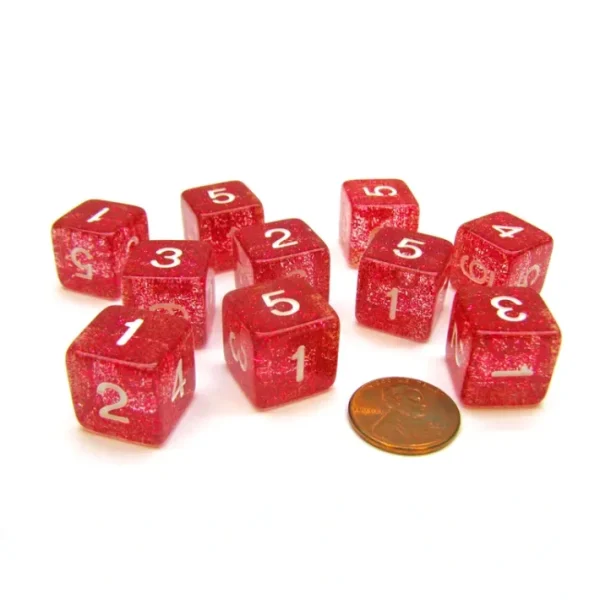 Pack of 10 D6 6 Sided 16mm Koplow Games Number Glitter Dice - Purple - Your Source for Gaming Essentials Best Sale