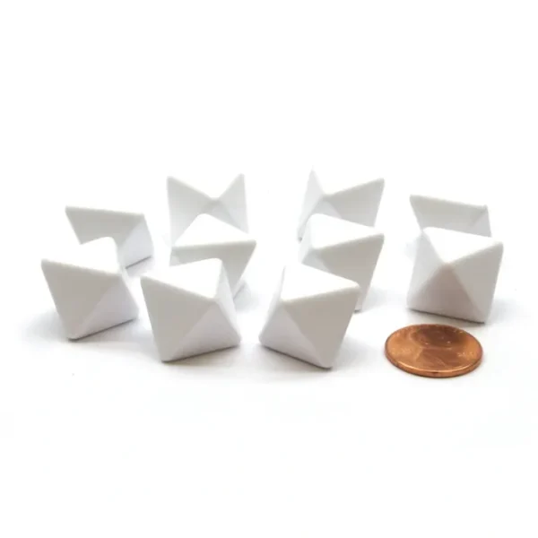 Pack of 10 D8 Blank Standard Sized Dice - White - Your Source for Gaming Essentials Hot