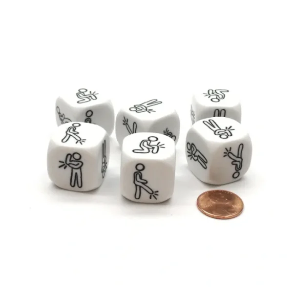 Pack of 6 D6 22mm Body Parts Dice - White with Black Etches - Your Source for Gaming Essentials Clearance