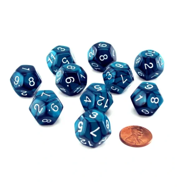 Pack of 10 D12 18mm Koplow Games Pearl Dice - Emerald - Your Source for Gaming Essentials Online