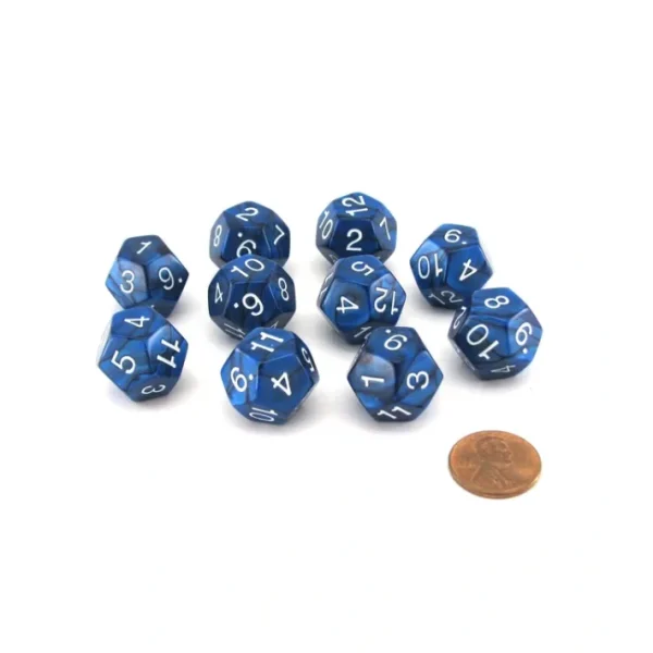 Pack of 10 D12 18mm Koplow Games Pearl Dice - Navy - Your Source for Gaming Essentials Best Sale