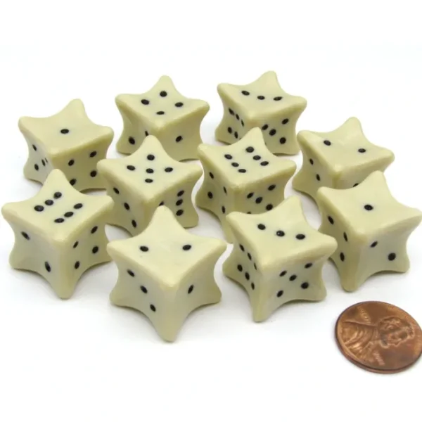 Pack of 10 D6 6-Sided 18mm Bone Dice - Roll Dem Bones RPG D&D Dice - Your Source for Gaming Essentials Clearance
