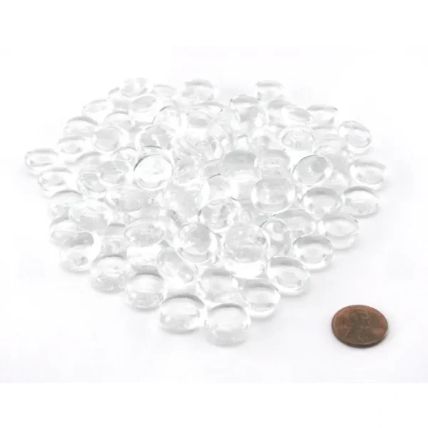 Pack of 100 Life Stone Gaming Glass Stones - Clear - Your Source for Gaming Essentials Sale